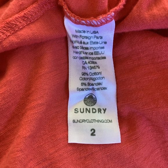 Anthropologie NWT New Sundry Ruched  V Neck Long Sleeve Dress 2 Medium RARE HTF - Picture 7 of 8